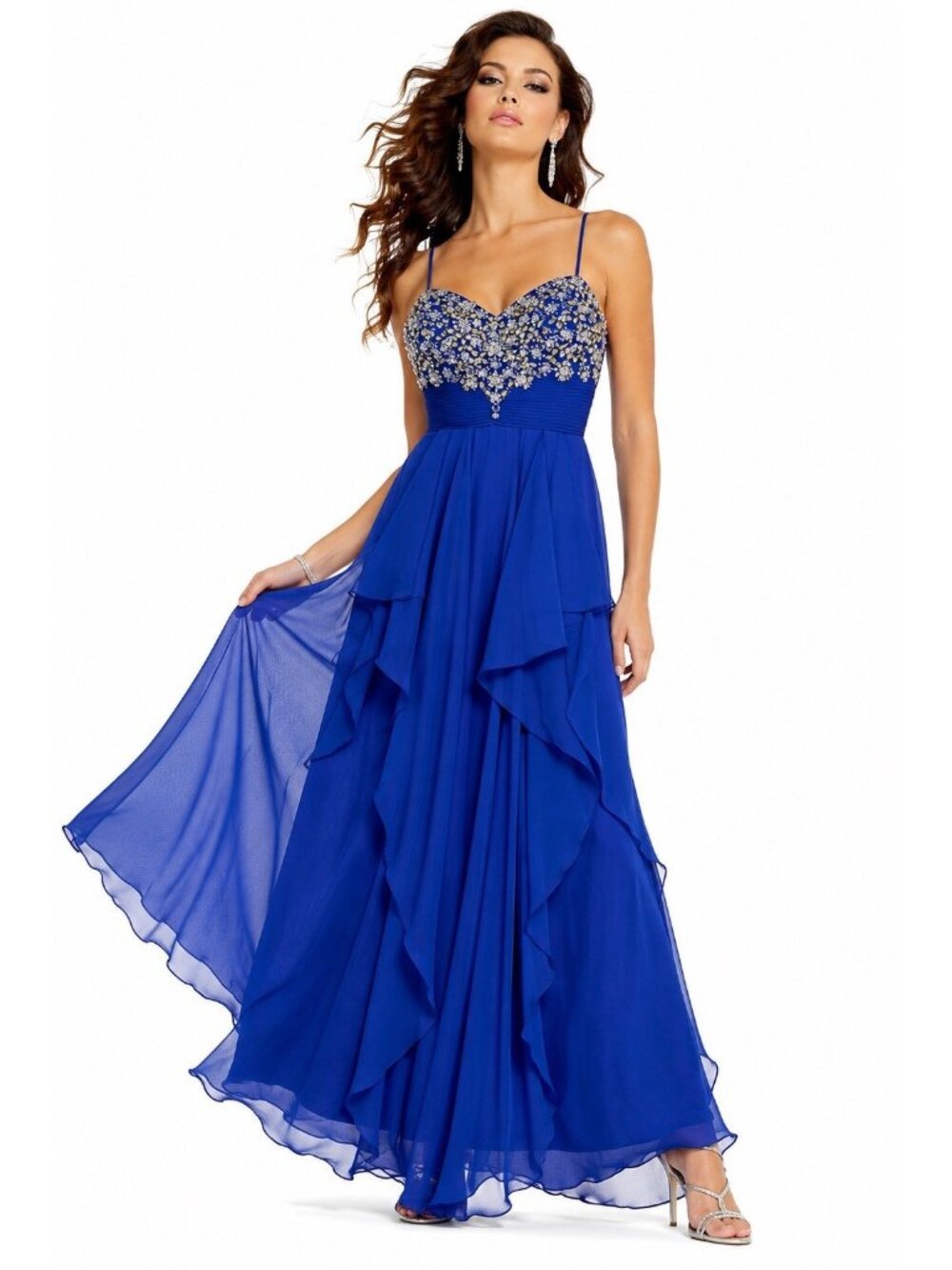 BEYOND DIVISION OF JOVANI dress royal blue 2 evening gown Y2K glamour formalwear